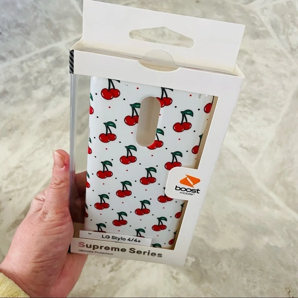 LG stylo 4/4T white cherry ultimate protective phone case supreme series